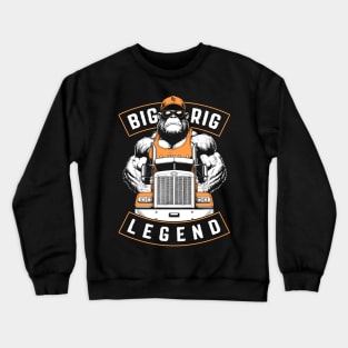 Funny Trucker Bigfoot Big Rig Legend Truck Driver Crewneck Sweatshirt